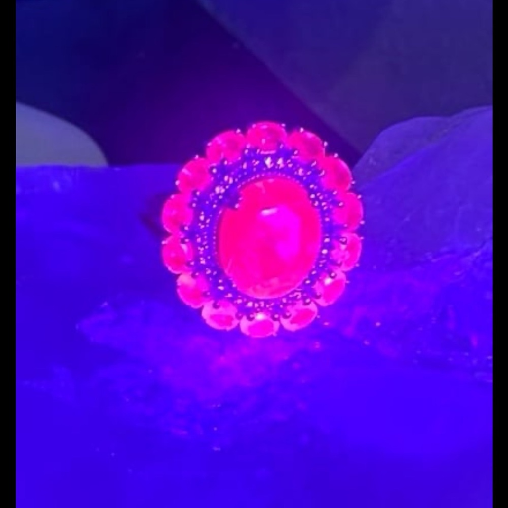 Radiant Red and pink Tourmaline Gemstone Ring size 8 - Picture 2 of 11